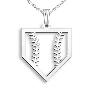 Baseball Stitching Homeplate Cut Out Pendant or Charm