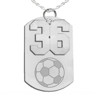 Soccer Dog Tag with Number Pendant Swivel