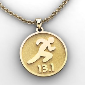 Running or Jogging silhouette Pendant with Name