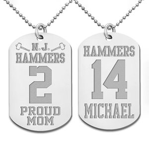 Custom Hammers Dog tag with Name and Number