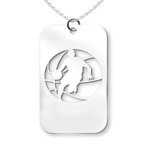 Basketball Player Cut out Rectangle Pendant