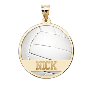 Color Enameled Volleyball Pendant with Name