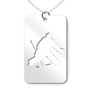 Hockey Goalie Cut out Rectangle Pendant