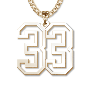 High Polished Cut Out Number Pendant