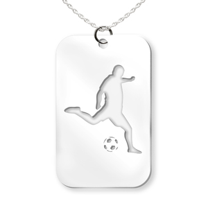 Soccer Player Cut out Rectangle Pendant