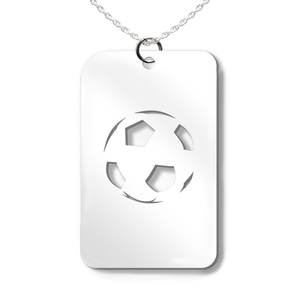 Soccerball Cut out Rectangle Pendant