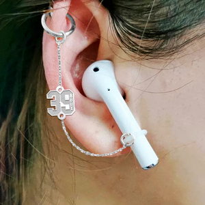 Earbud Name and Number Charm