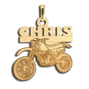 Custom Motorcross Bike Charm or Pendant w  Name   Number