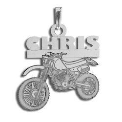Custom Motocross Bike Charm or Pendant w  Name   Number