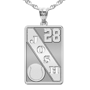 Personalized Baseball Pendant w  Cut out Name   Number