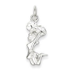 High Polished Jumping 3 D Cheerleader Charm or  Pendant