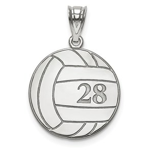 Custom Volleyball Charm or Pendant w  Number