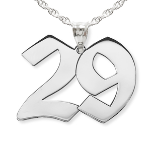 High Polished Number Charm or Pendant with 2 Digits