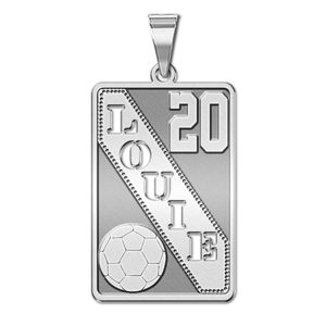 Personalized Soccer Pendant w  Cut out Name   Number