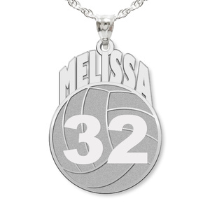 Custom Volleyball Pendant w  Name   Number