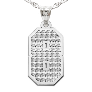 Jersey Hammered Single Number Charm or  Pendant