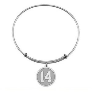 Expandable Bracelet w  Round Sports Number Charm