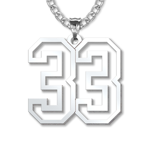 High Polished Cut Out Number Pendant