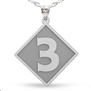 Diamond Number Pendant or Charm