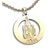 Running or Jogging Sneakers Cut Out Pendant with Name