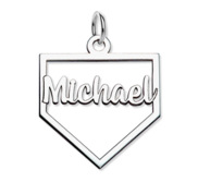 Personalized Cut out Baseball Homeplate Pendant w  Name