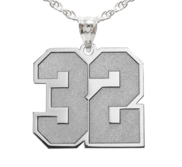 3/4 Inch X 3/4 Inch Sports Number Charm or Pendant with 2 Digits PicturesOnGold.com Sterling Silver- 3/4 in Sterling Silver Number 44 with Engraving X 3/4 in 