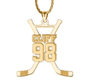 Personalized Hockey Sticks Pendant w  Name And Number