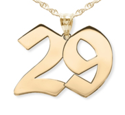 High Polished Number Charm or Pendant with 2 Digits
