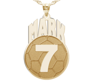 Custom Soccer Pendant w  Name   Number