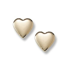 14K Yellow Gold Children s  Heart  Safety Back Earrings