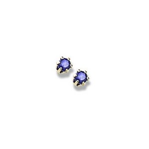 14K Yellow Gold Child s Genuine Sapphire Birthstone Stud Earrings