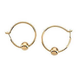 14K Yellow Gold Children s Hoop Earring W Beads