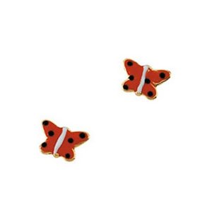 14K Yellow Gold Children s Butterfly Enamel Earring