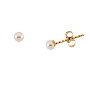 14K Yellow Gold Children s Pearl Earring