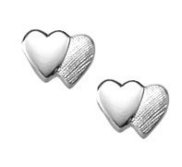 Sterling Silver Children s  Double Heart  Post Earrings