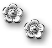 Sterling Silver Children s  Flower  Post Earrings