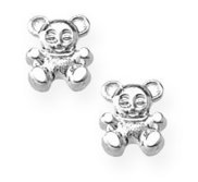 Sterling Silver Children s  Teddy Bear  Post Earrings