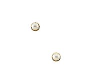 14K Yellow Gold Button Pearl Earring