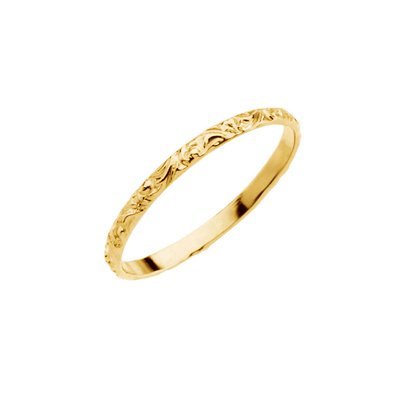 14K Yellow Gold Children's ETCHED Ring - 573PG64358