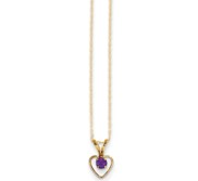 14k Yellow Gold Heart Birthstone Necklace w  15  Chain
