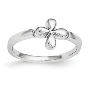 Sterling Silver Plated Children s Polished Cross Ring