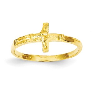 14k Yellow Gold Children s Crucifix Ring