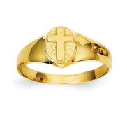 14k Yellow Gold Children s Polished Cross Ring