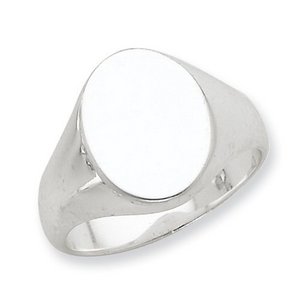 Sterling Silver Men s Oval Solid Back Signet Ring