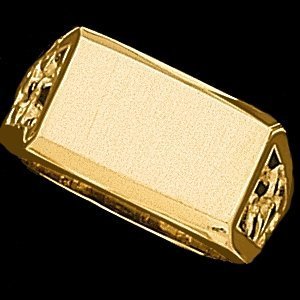 14k Gold Men s Rectangle Signet Ring