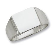 Sterling Silver Men s Square Solid Back Signet Ring