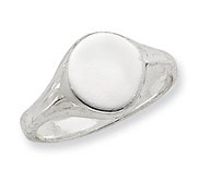 Sterling Silver Women s Round Signet Ring