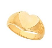 14K Gold Women s Heart Signet Ring