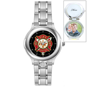 Portrait Watch Firefighter s Watch  Silver Stainless  for Men