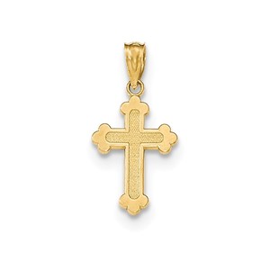 14k Gold Polished Small Budded Cross